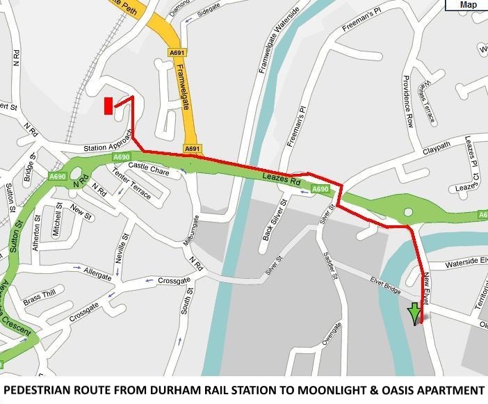 Durham Rail Station Map